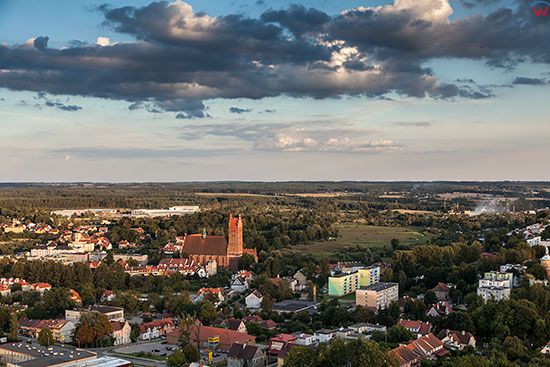 Dobre Miasto, panorama miasta od strony W. EU, PL, Warm-Maz. Lotnicze.